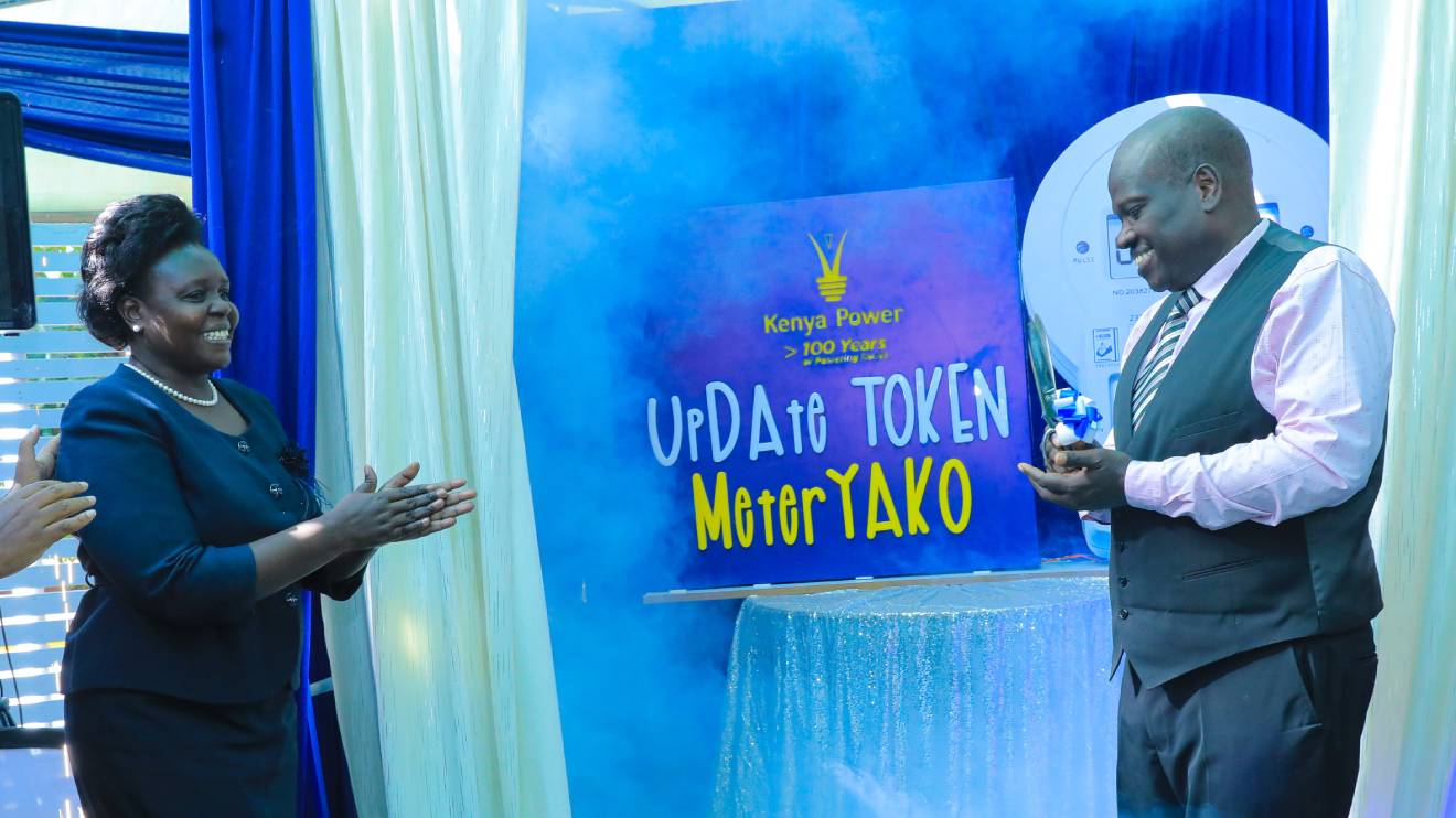 Rosemary Oduor and Josoeph Siror officially launching the Kenya Power Update Token Meter Yako Campaign. PHOTO/COURTESY